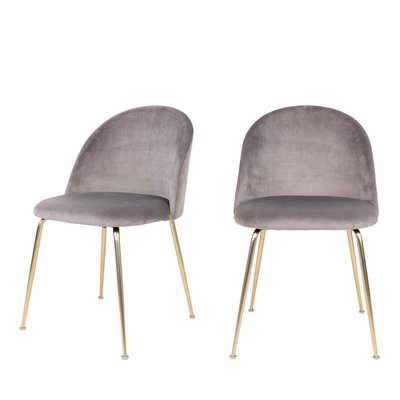 Lot de 2 chaises en velours et pieds dorés- GENEVE HOUSE NORDIC
