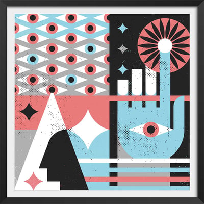Affiche La main bleue HEXOA