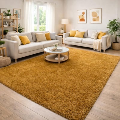Tapis poils longs shaggy tissé motif uni UNI I UN AMOUR DE TAPIS