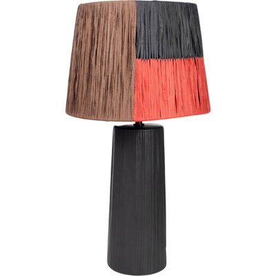 Lampe en céramique noire avec abat-jour coloré en corde RECOLLECTION