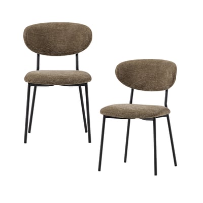 Lot de 2 fauteuils de table en chenille KJELD WOOOD
