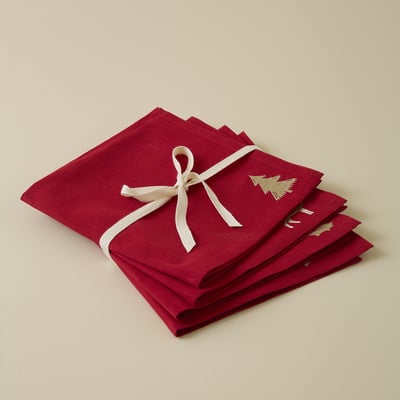 Lot de 4 serviettes de table REVEILLON SYLVIE THIRIEZ