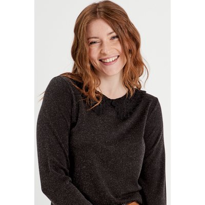 T-shirt col claudine macramé CACHE CACHE