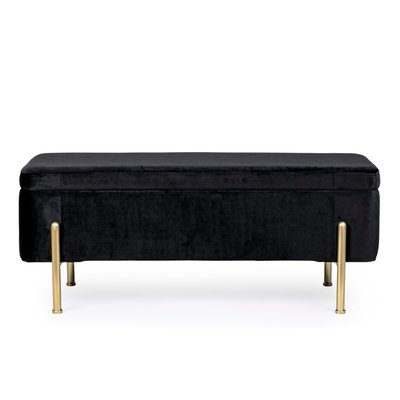 Banc coffre 2 places en velours et piétement or - NINA HELLIN, DEPUIS 1862