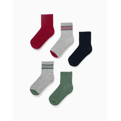 Lot de 5 paires de chaussettes unies/à rayures ZIPPY