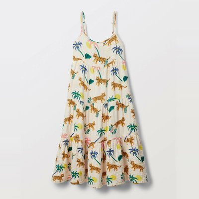 Robe midi à bretelles en gaze de coton MONOPRIX