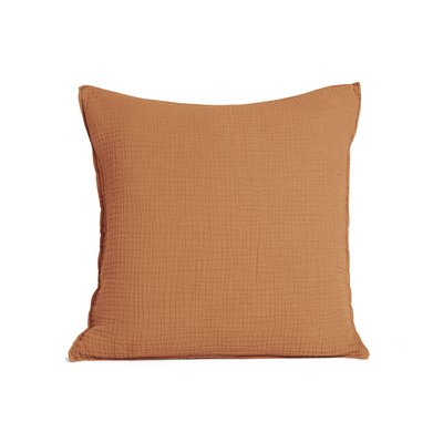 Housse de coussin en gaze de coton, SIMPLEMENT GAUFRÉ BLANC CERISE