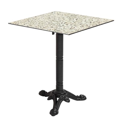 Table de jardin bistrot carrée inclinable en métal et aluminium 4 personnes 60x60 cm, OPERA OVIALA