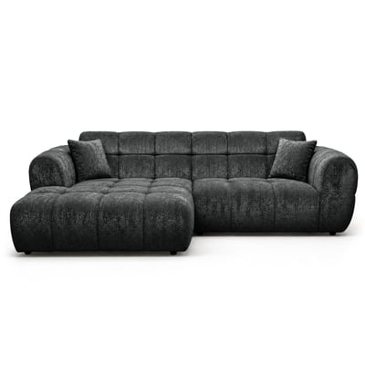 Canapé d'angle gauche en tissu texturé, MINI RAY BEST MOBILIER
