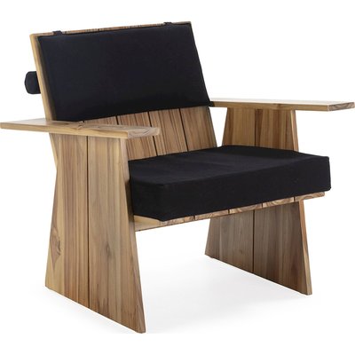 Fauteuil bois de teck et polyester naturel  design contemporain RECOLLECTION