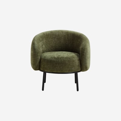 Fauteuil en tissu chenille et métal noir CAJOU ll HABITAT