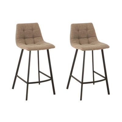 Chaise de bar en tissu et en métal noir ( lot de 2) - OLIVIA HELLIN, DEPUIS 1862