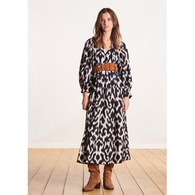 Robe mi-longue à imprimé manches longues LA FEE MARABOUTEE