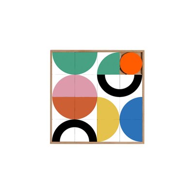 Tableau en bois taquin coloré et pop  63 x 63 - PUPPLE TAQUIN
