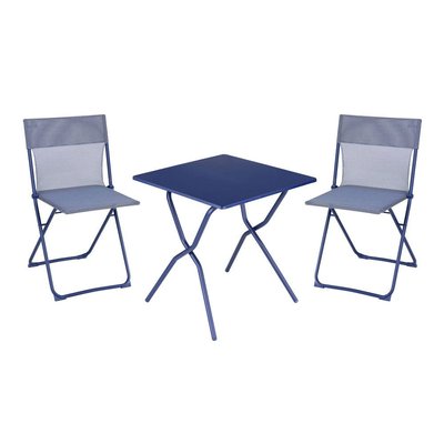Ensemble 1 table de jardin pliante, 2 chaises pliantes ultra-compactes - BALCONY LAFUMA MOBILIER