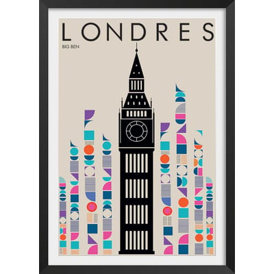Affiche london big ben retro HEXOA