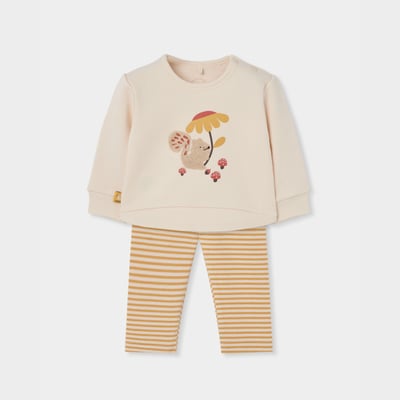 Ensemble bébé fille en maille brodé écureuil BOBOLI