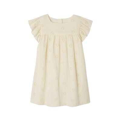 Robe cérémonie en broderie anglaise gaze de coton VERTBAUDET