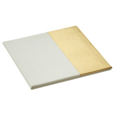 Set of 4 Dipped White/Gold Leather Effect Coasters SO'HOME