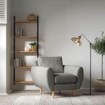 Ada Scandi Soft Brushed Armchair with Light Wood Legs SO'HOME