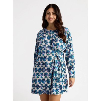 Robe courte en satin imprimé fleuri FIORELLA RUBINO