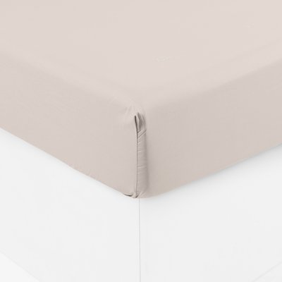 Drap housse percale de coton NEO CARRE BLANC