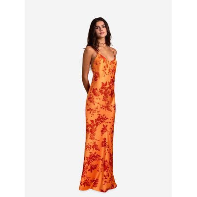 Robe nuisette à imprimé floral avec bretelles réglables et dos ouvert THE-ARE