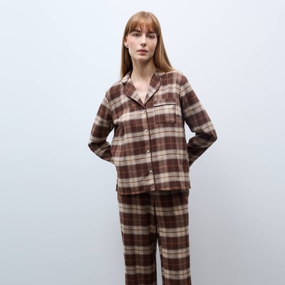Pyjama à carreaux en coton gratté bio GOTS MONOPRIX