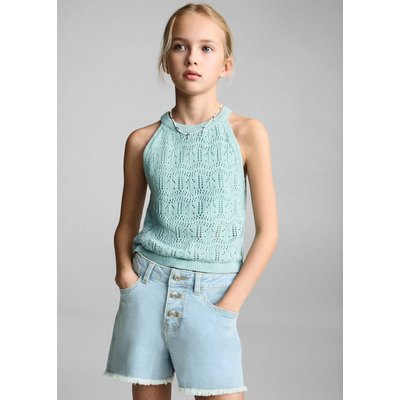 Short en jean revers effilochés MANGO KIDS