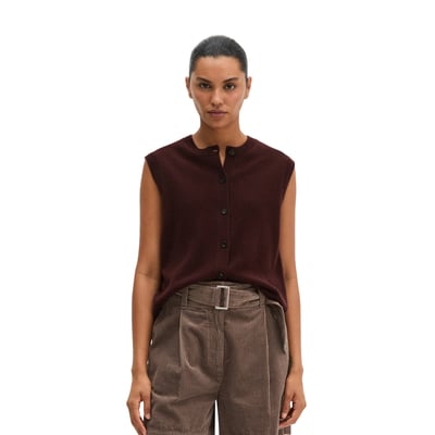 Cardigan sans manches regular en laine d'agneau moelleuse MARC O'POLO