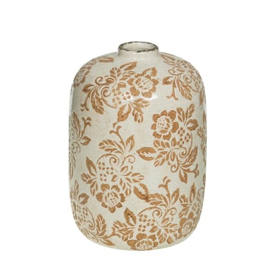Vase Tampon fleurs beige H24   - TAMPON AMADEUS