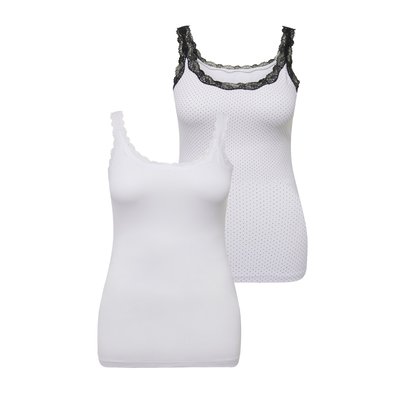 Lot de 2 maillots de corps avec dentelle ULLA POPKEN