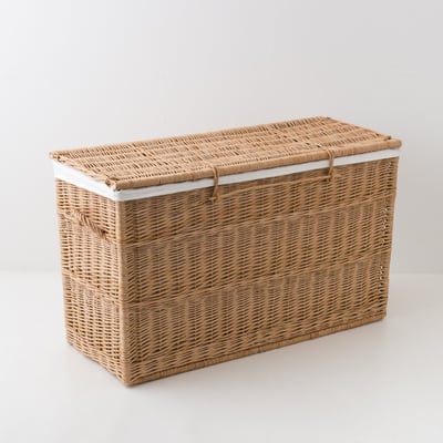 Coffre en osier avec garniture coton KOK