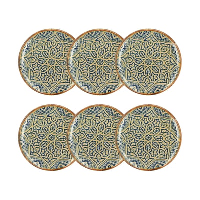 Lot de 6 assiettes plates 27cm en porcelaine, CALYPSO OGO LIVING