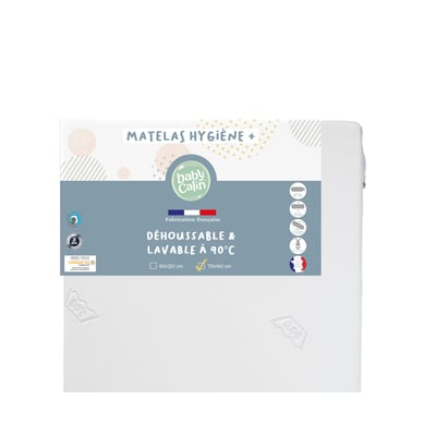 Matelas lit bébé 70 x 140 cm - Blanc BABYCALIN