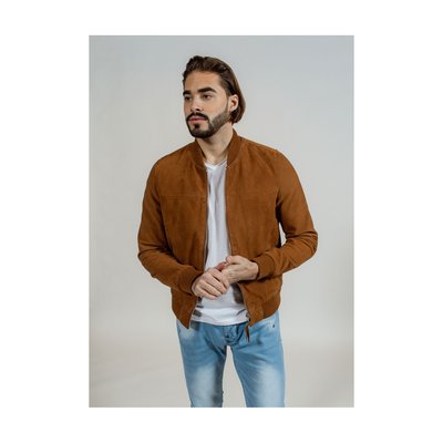 BLOUSON sans col Zippé EN CUIR BOWER 3 AFRICAN REDSKINS