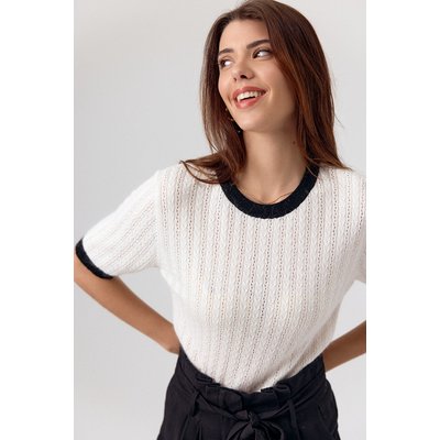 Pull tricoté avec col contrasté CALLIOPE ARTLOVE