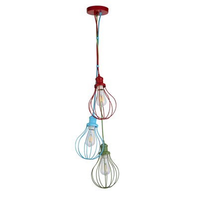 Multicolour 3 Light Balloon Cage Ceiling Pendant SO'HOME