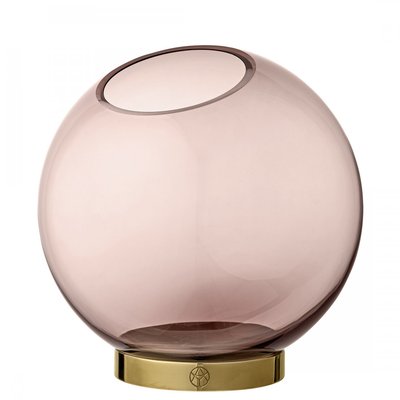 Vase Globe Verre et Laiton Medium Diam 16 cm AYTM
