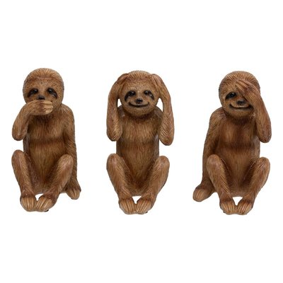 Lot de 3 statuts paresseuxEXOTIC PANAMA ATMOSPHERA