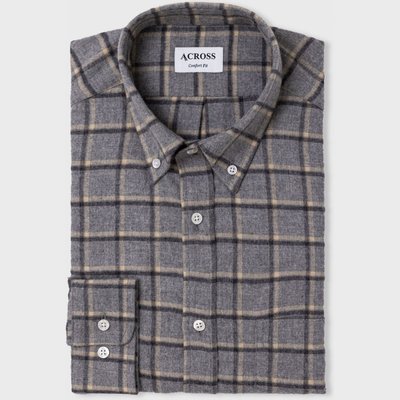 Chemise Confort fit en flanelle de coton à carreaux   moyen ACROSS