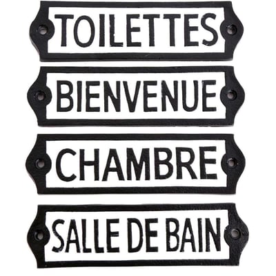 Plaque de porte en métal (lot de 4) JARDINDECO