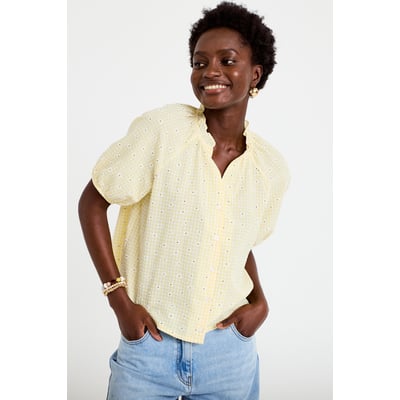 Blouse droite col v manches courtes CACHE CACHE