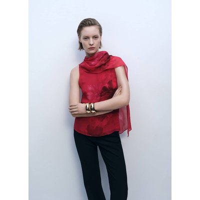 Chemisier fleurs avec foulard MANGO
