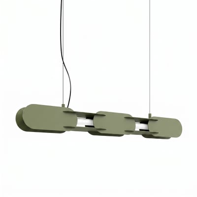 Suspension Acier Vert Olive LED 1 Chain EDEN