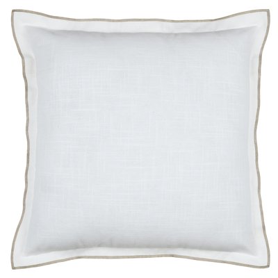 Coussin coton volant plat feston noir LOVELY CASA