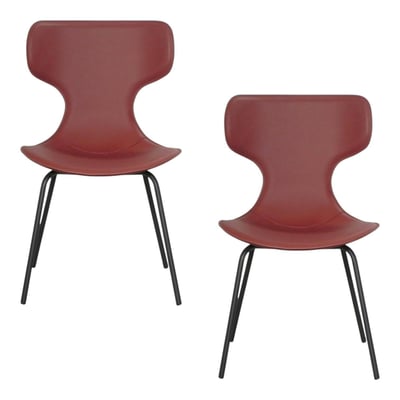 Chaise terracotta avec dossier en T, revêtement nettoyable (lot de 2) LOMBARDIE PIER IMPORT
