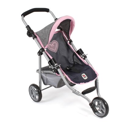 Petite poussette de jogging LOLA pour poupées gris bleu foncé BAYER CHIC 2000