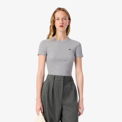 T-shirt slim fit coton côtelé LACOSTE