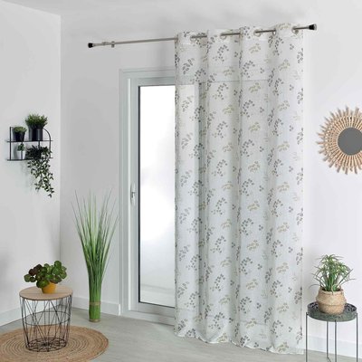 Voilage tamisant en étamine fleurie HOME MAISON